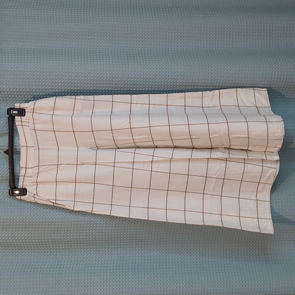 GUC Sz XS Lunya Cream Flannel Checkered Pants